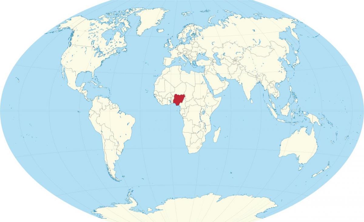 世界上的地图显示尼日利亚