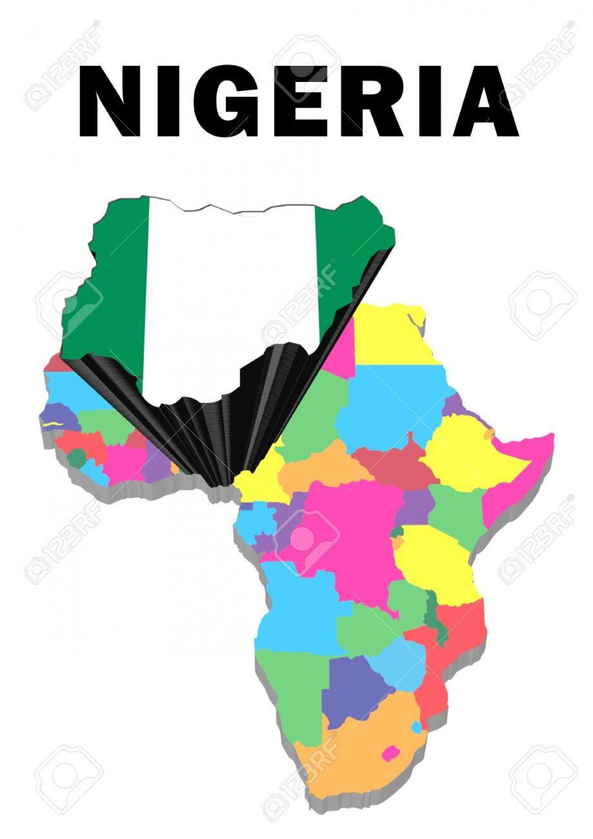 非洲的地图与尼日利亚强调了