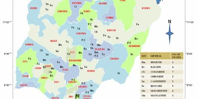 尼日利亚的自然资源地图