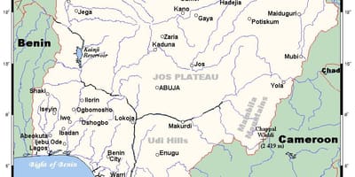 河流在尼日利亚地图
