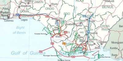 地图尼日利亚管道 