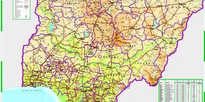 地图尼日利亚公路的距离